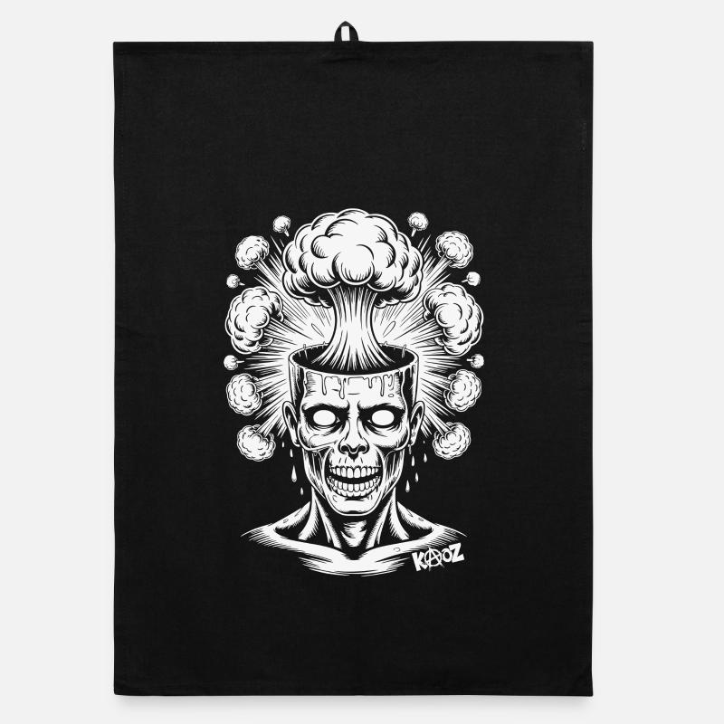 Creative explosion and comic illustration Organic dish towel