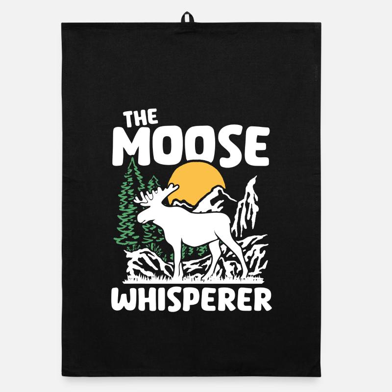 Moose Nature Silhouette Design Organic Geschirrtuch