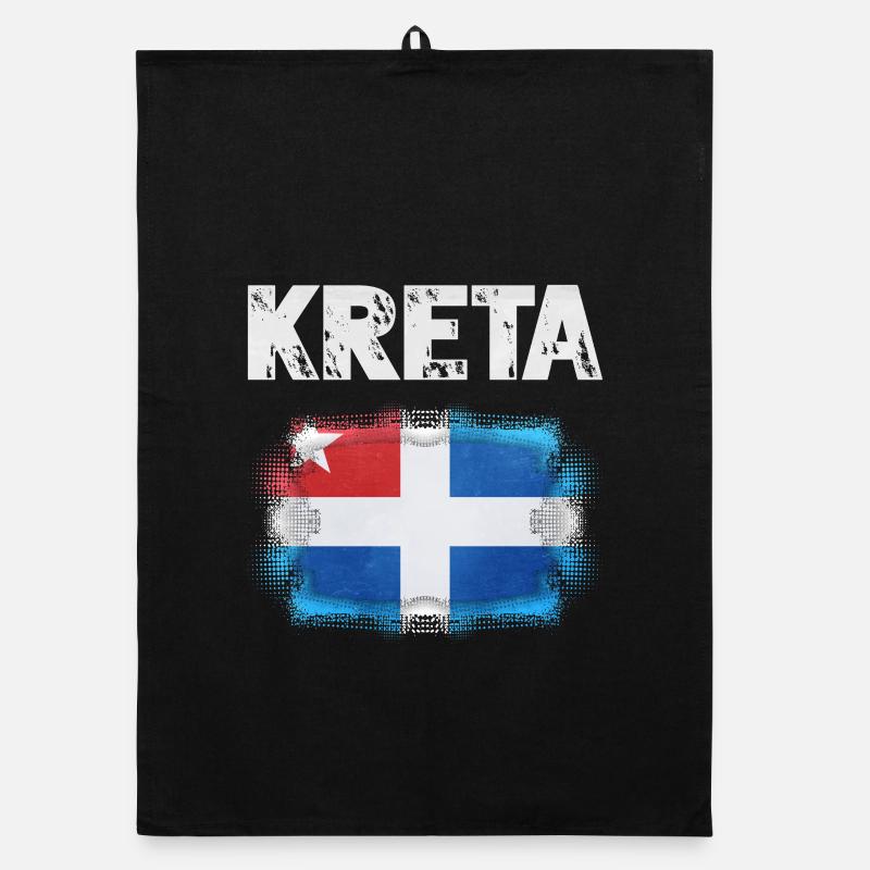 Crete flag design with watercolor effect Organic dish towel