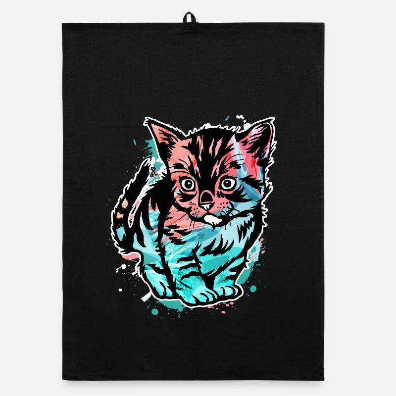 Chat coloré Torchon bio