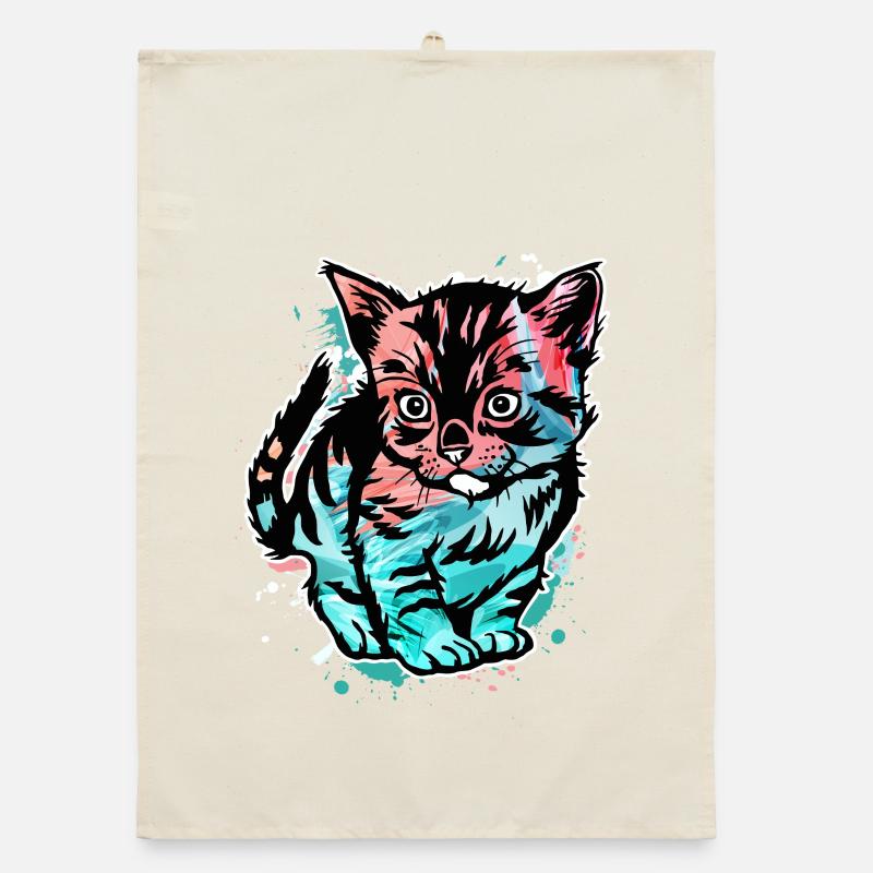 Chat coloré Torchon bio
