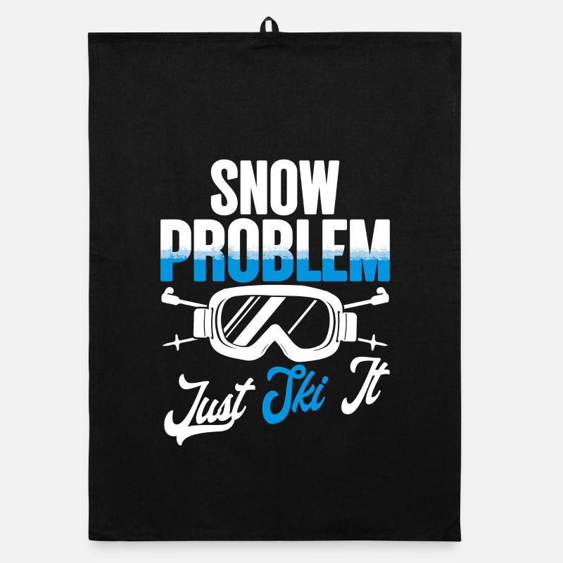 Ski Skifahrer Wintersport Snow problem Organic Geschirrtuch