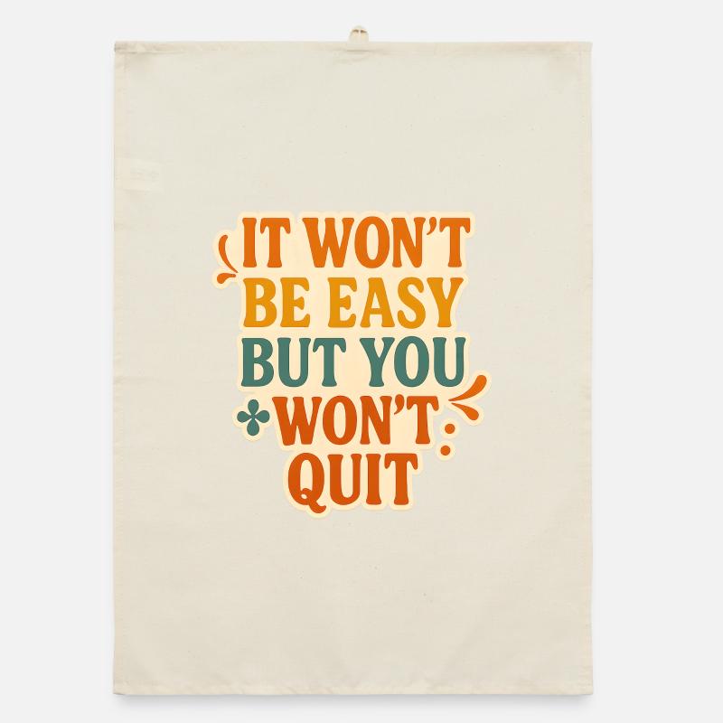 Persistent Motivation Typography Design Organic dish towel