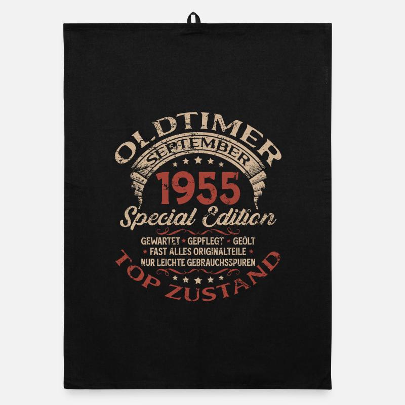 70. Geburtstag Geschenk Oldtimer September 1955 Organic Geschirrtuch