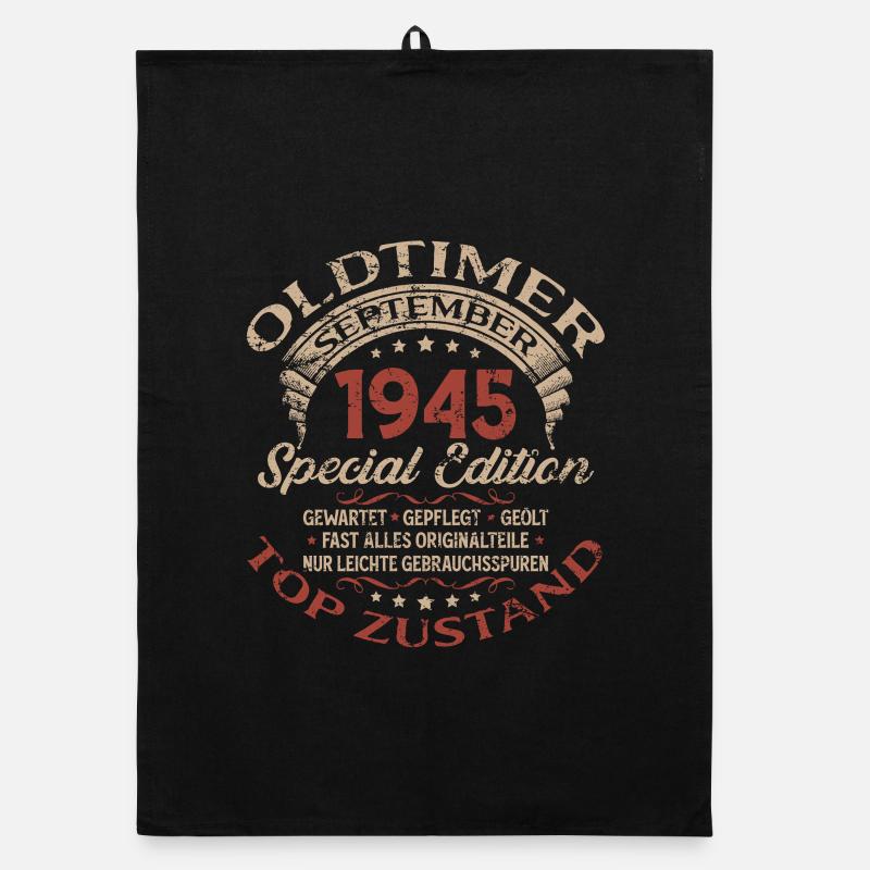 80. Geburtstag Geschenk Oldtimer September 1945 Organic Geschirrtuch