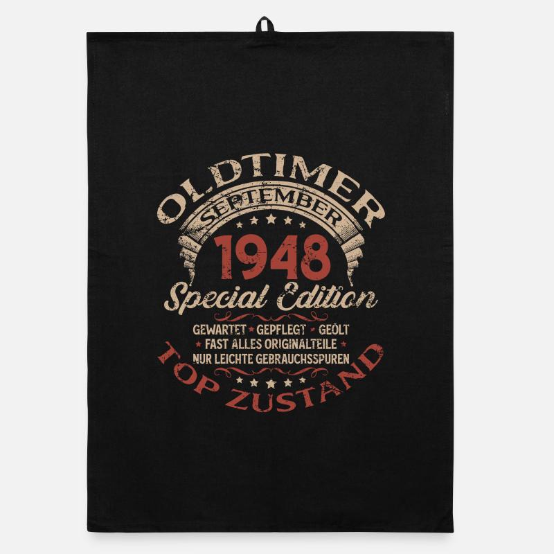 77. Geburtstag Geschenk Oldtimer September 1948 Organic Geschirrtuch