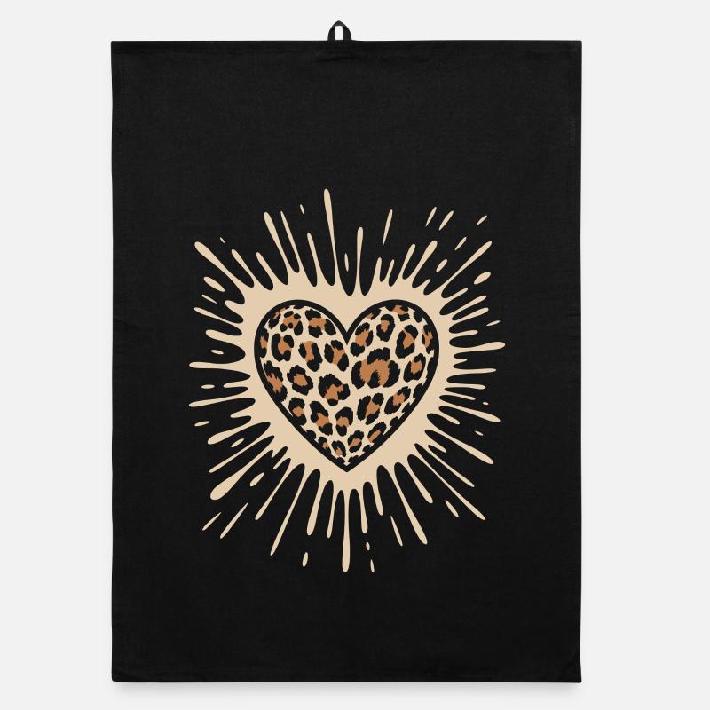 Coeur en imprimé léopard Torchon bio