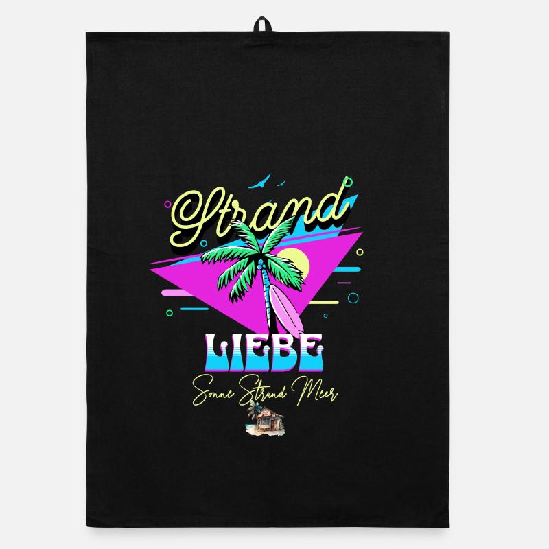 Tropischer Liebe Spruch mit Palme Organic Geschirrtuch