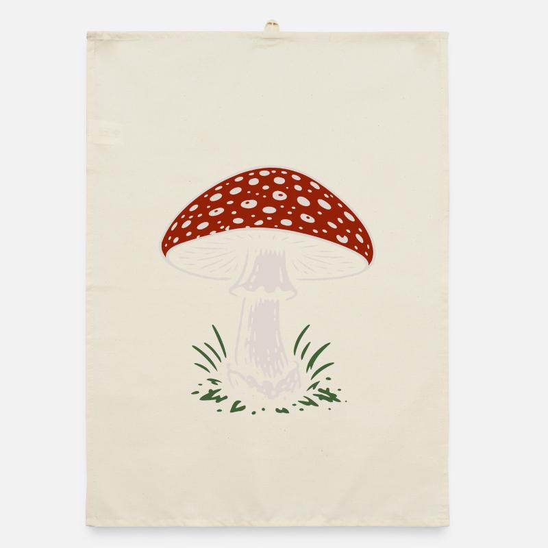 Fly agaric - mushrooms - saying Organic dish towel