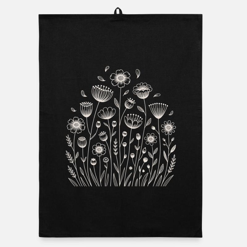 Verspieltes Blumenmuster Organic Geschirrtuch