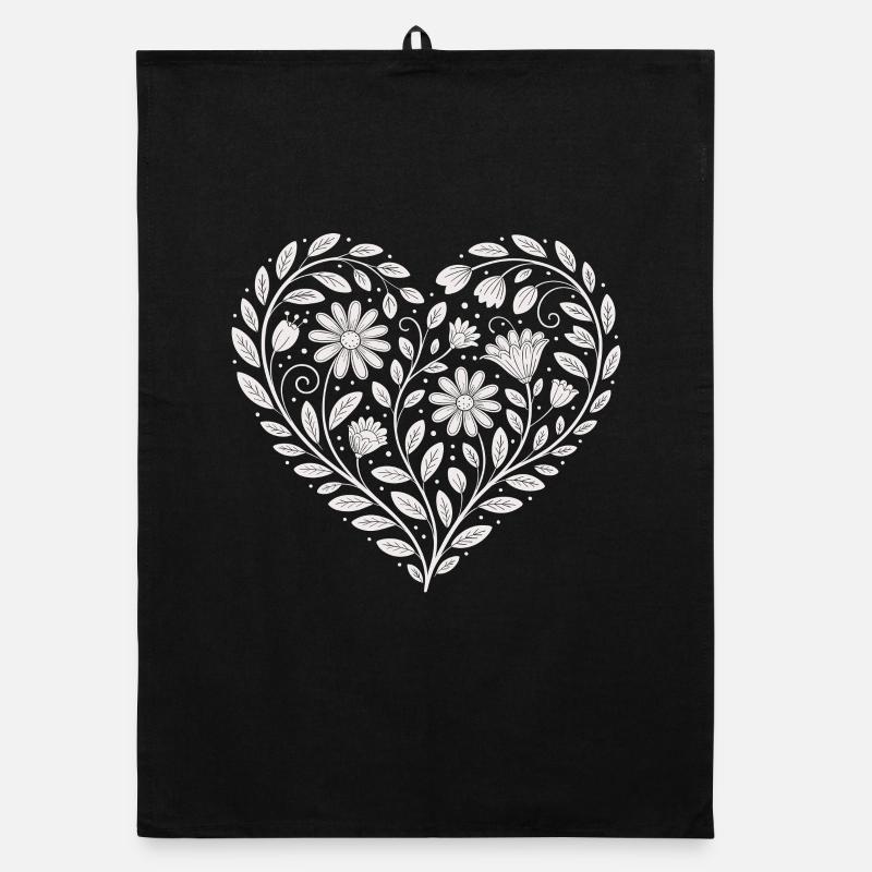 Blumenherz Muster Florist Organic Geschirrtuch