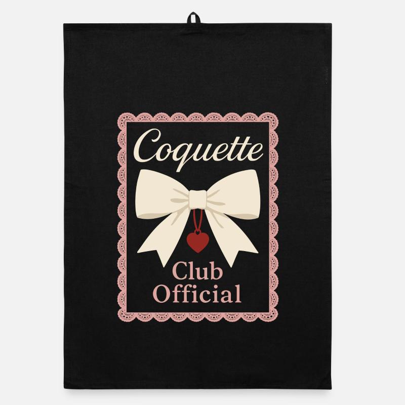 Coquette Aesthetic Bow Pattern Girly Pastel Organic dish towel