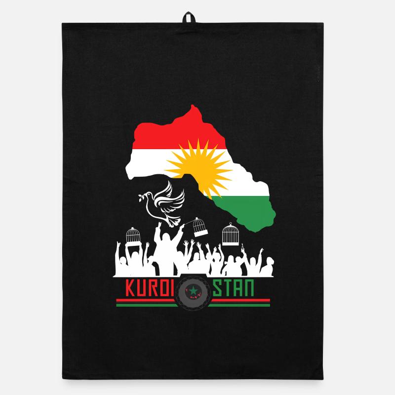 Drapeaux kurdes avec Kurdistan Kurde Torchon bio