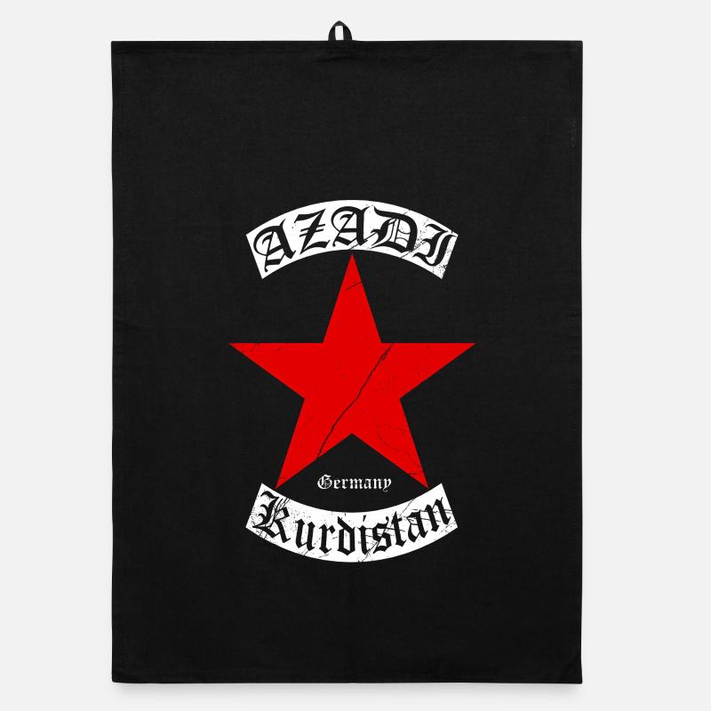 Kurdistan Kurds Great Red Star with Text Organic dish towel