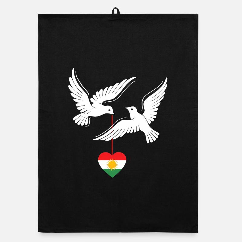 Kurdistan Kurden mit kurdischer Flagge Organic Geschirrtuch