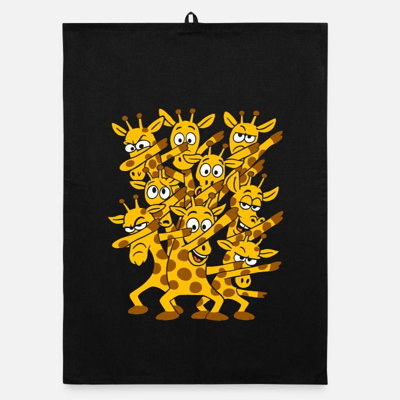 Dabbing Dancing Giraffes Organic dish towel
