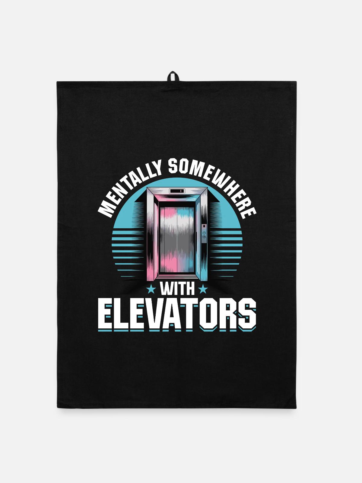 Elevator toddler & kids - Organic Geschirrtuch - Schwarz - Vorne