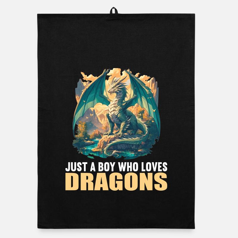 Drachen Drache Organic Geschirrtuch