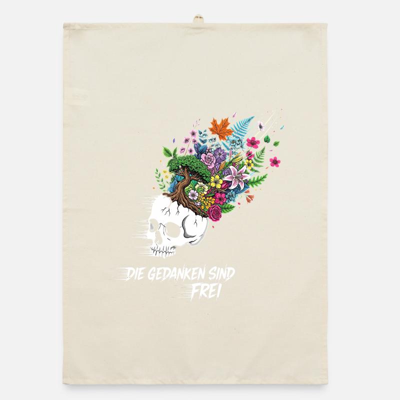 Crâne de fleurs de liberté Torchon bio