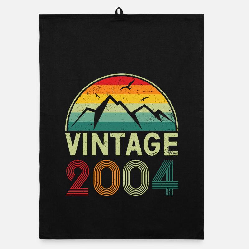Retro Mountain Sunset Design Organic dish towel