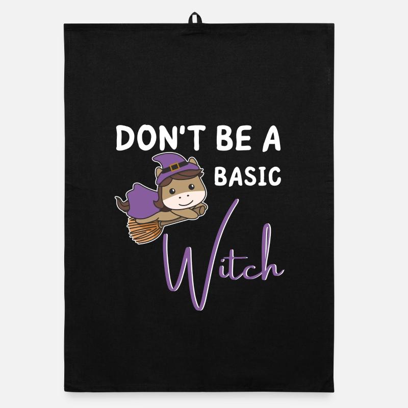 Pferd Halloween Hexe Hexen don't be a basic witch Organic Geschirrtuch