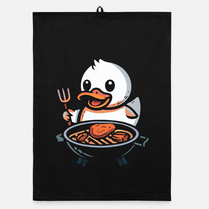 Grill Duck Rubber Duck Barbeque Grilling Organic dish towel