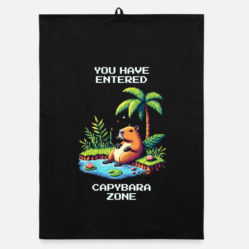 Betritt die Capybara-Zone | Capybara & Chill Organic Geschirrtuch