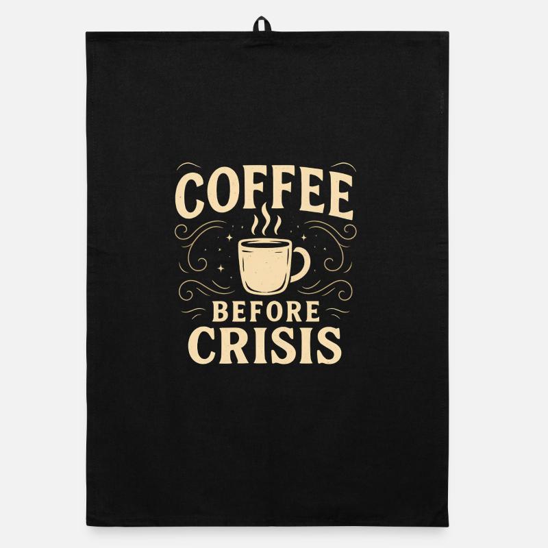 Coffee Before Crisis Illustration Organic dish towel