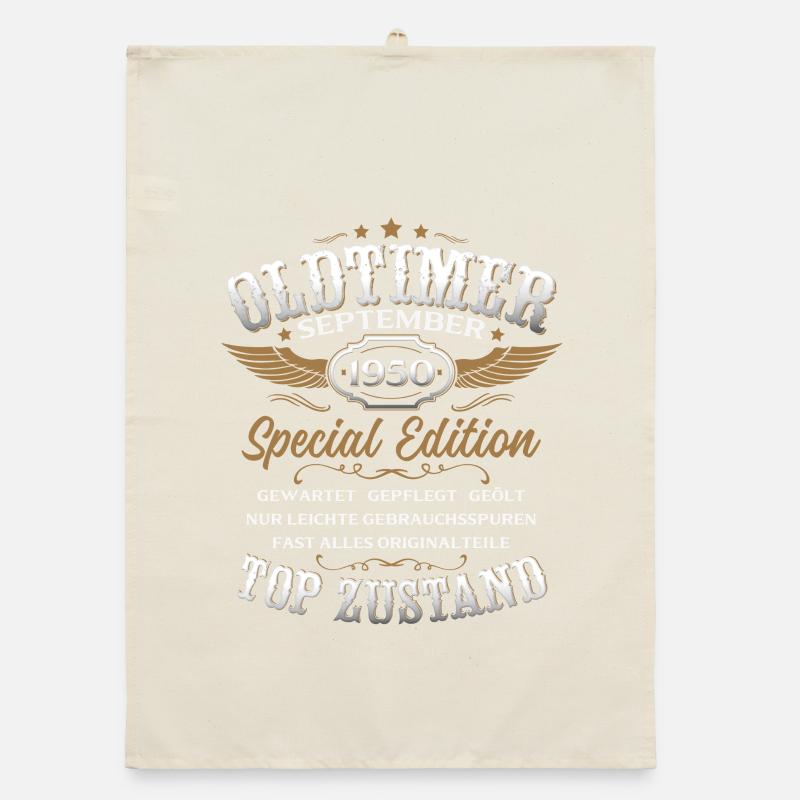 75. Geburtstag Geschenk Oldtimer September 1950 Organic Geschirrtuch