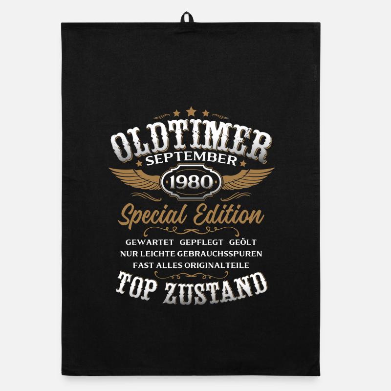 45. Geburtstag Geschenk Oldtimer September 1980 Organic Geschirrtuch