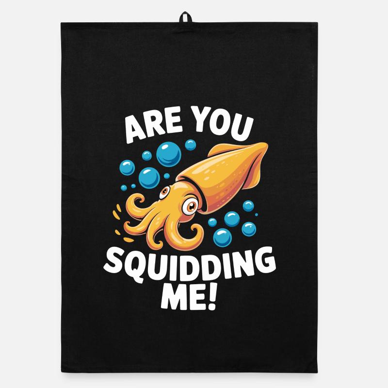 Playful sea design with octopus Organic dish towel