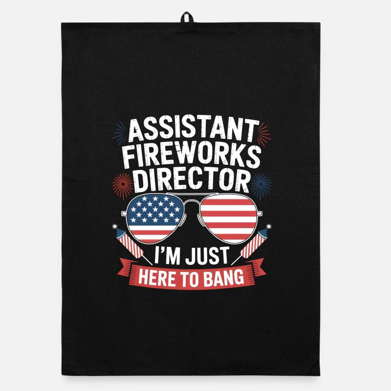  Just Here to Bang Assistant Fireworks Director Organic Geschirrtuch