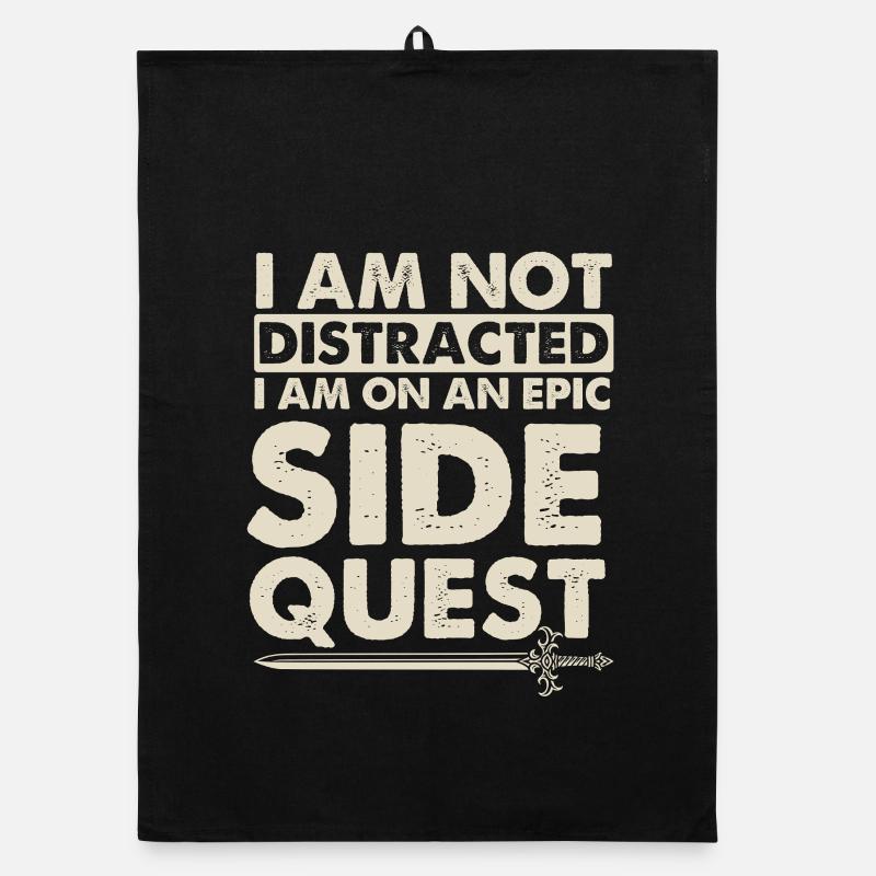 On An Epic Side Quest Not Distracted RPG Gamer Organic dish towel