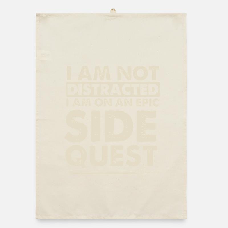 On An Epic Side Quest Not Distracted RPG Gamer Organic dish towel