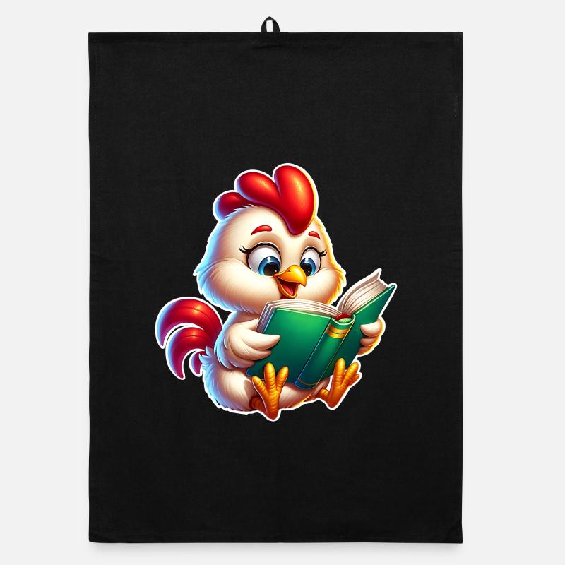 Huhn Buch Lesen Organic Geschirrtuch
