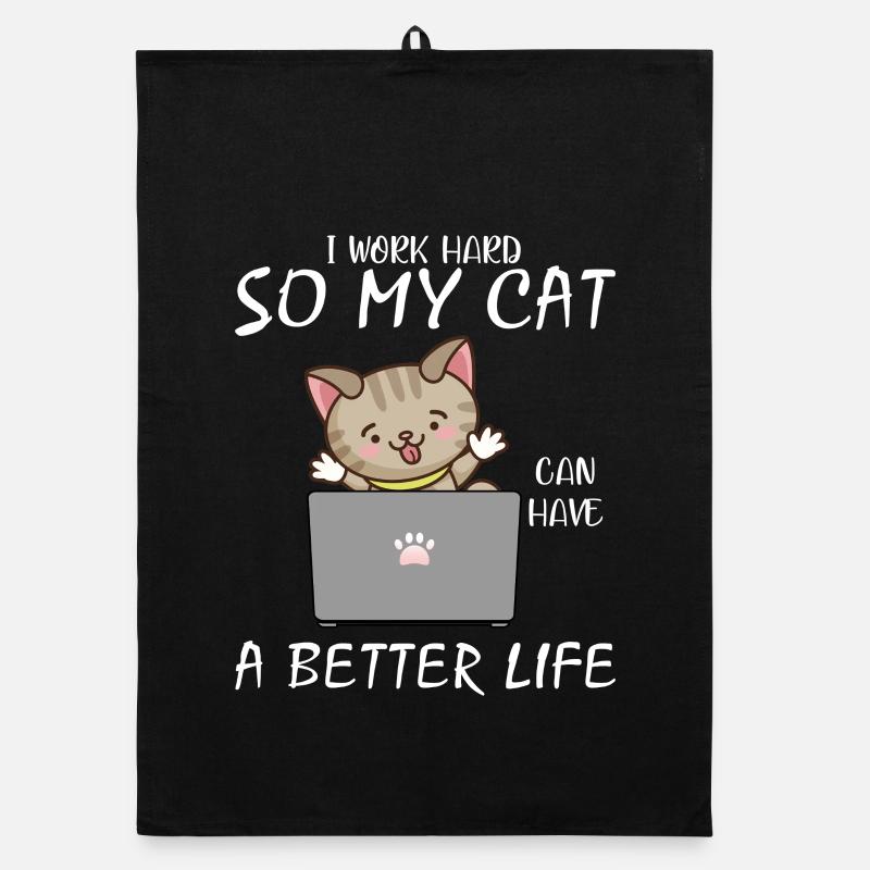 Adorable conception de motivation pour le travail du chat Torchon bio