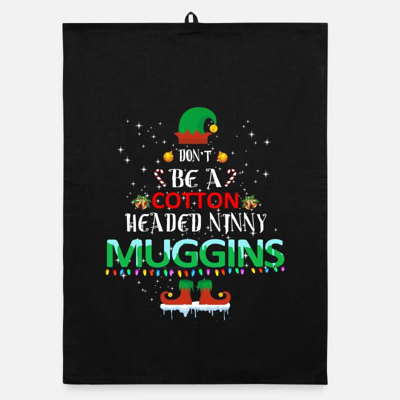 Noël Muggins à tête de coton Torchon bio