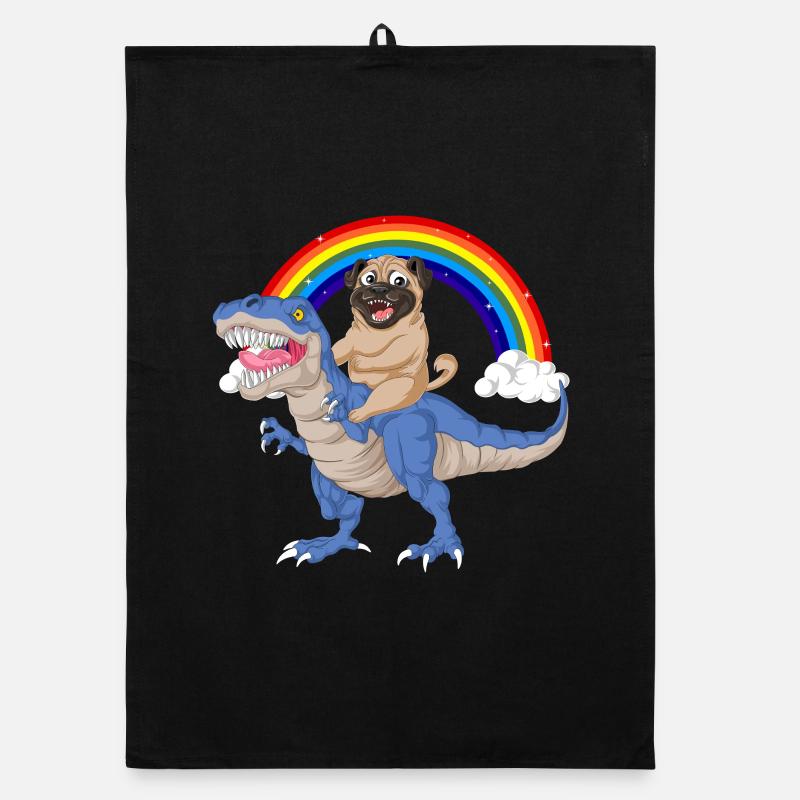 Silly Pug  Organic dish towel