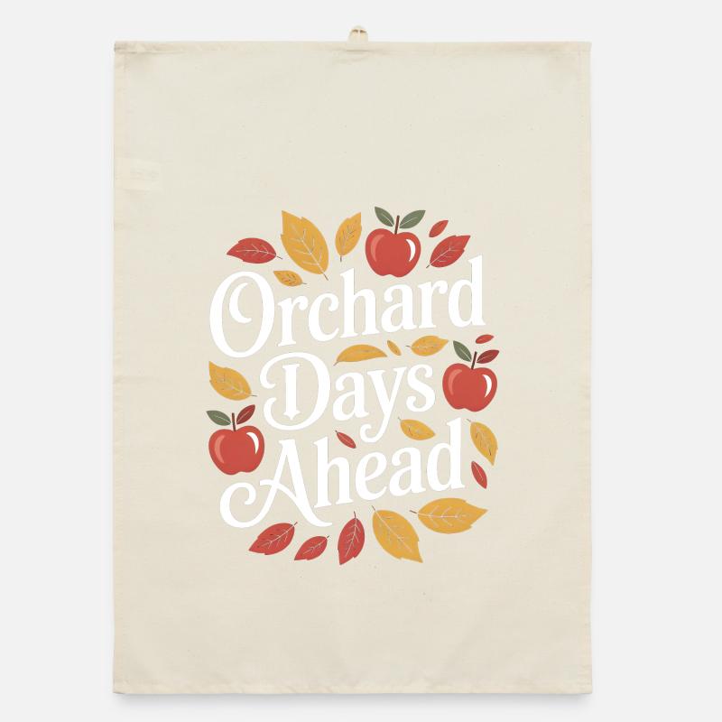 Orchard Days Ahead Fall Autumn Apple Picking Organic Geschirrtuch