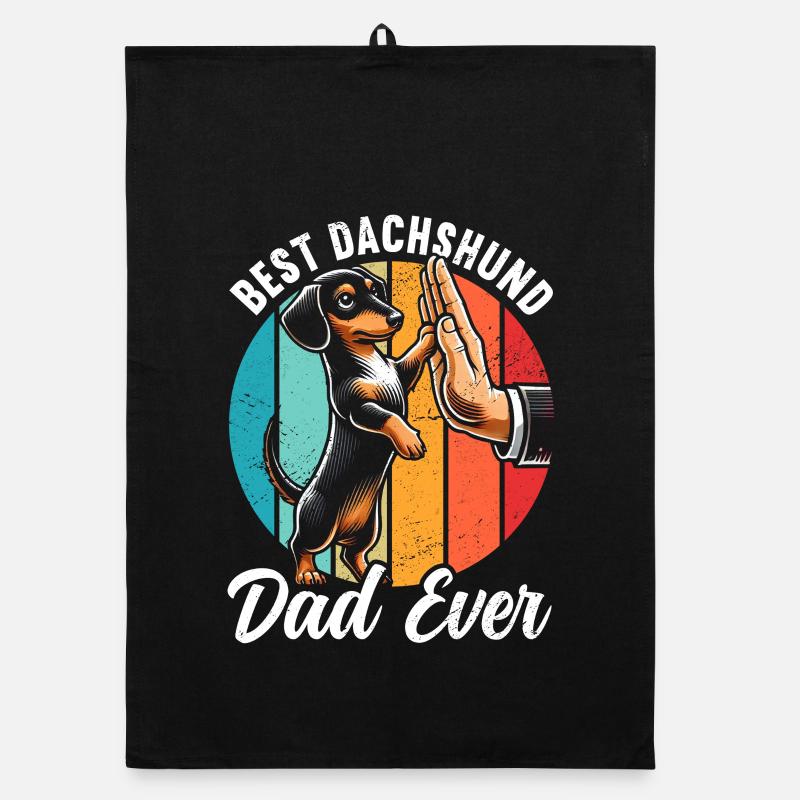 Best Dachshund Dad Ever Dackel Papa Teckel Organic Geschirrtuch