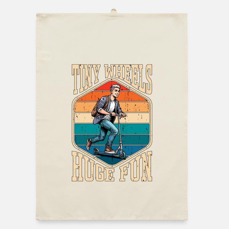 Scooter Tiny Wheels Huge Fun Motorcycle Lover Organic dish towel
