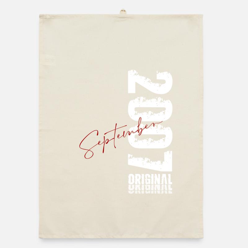 18th birthday Original September 2007 Organic dish towel