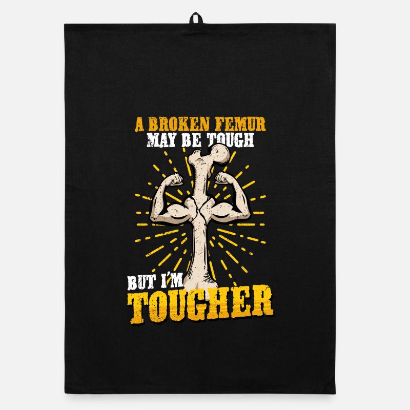 Beinbruch Gebrochener Oberschenkel Organic Geschirrtuch