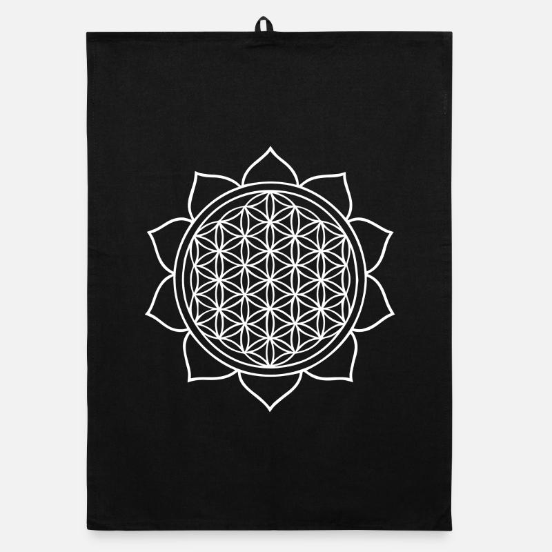 Achtsamkeit Affirmation Spirituelles Lebensblume Organic Geschirrtuch