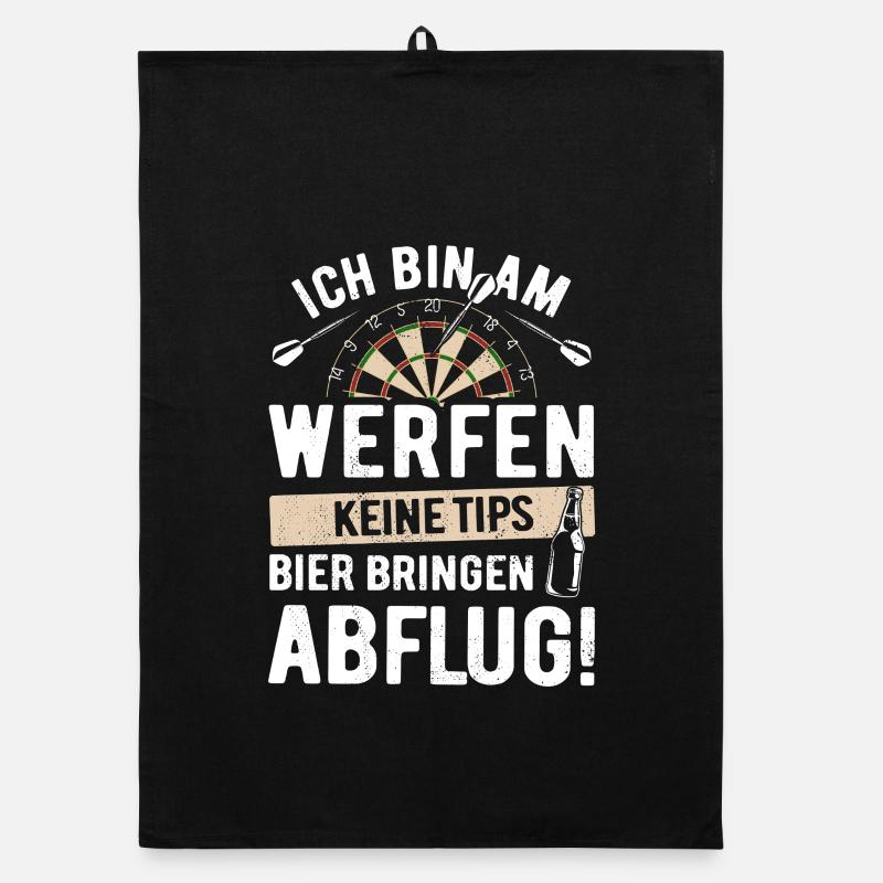 Darts - Ich bin am Werfen, keine Tips Bier bringen Organic Geschirrtuch