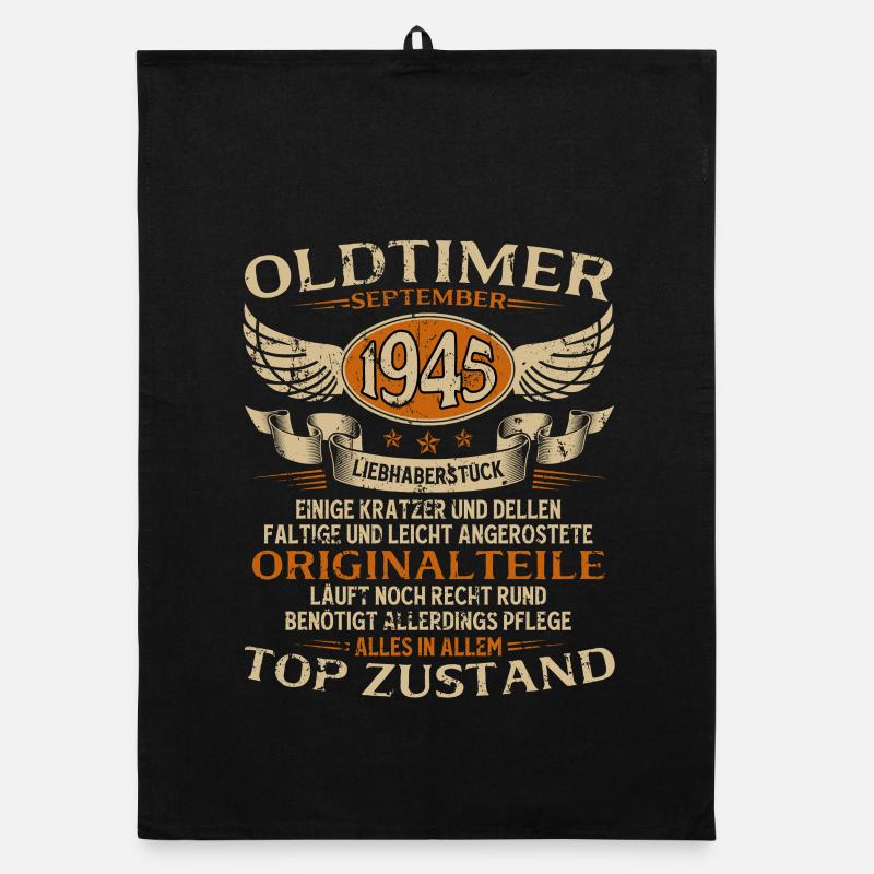 80. Geburtstag Geschenk Oldtimer September 1945 Organic Geschirrtuch
