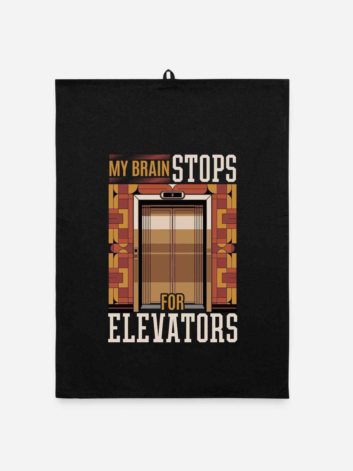Elevator toddler & kids - Organic Geschirrtuch - Schwarz - Vorne