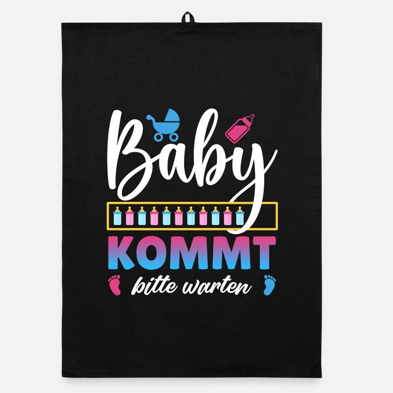 Bientôt maman BÉBÉ ARRIVE S'IL VOUS PLAÎT ATTENDEZ Drôle Torchon bio