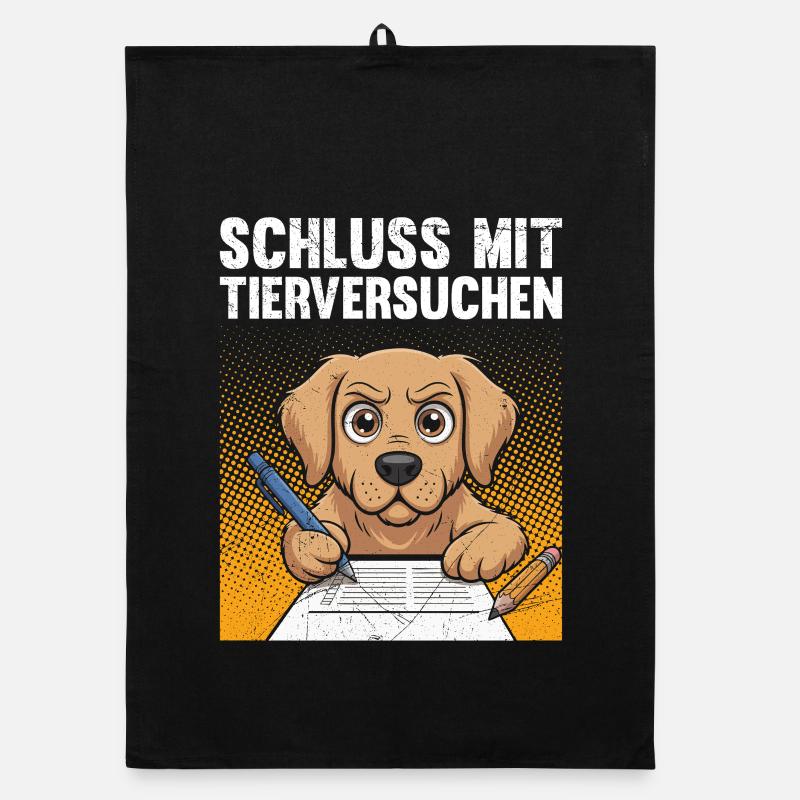 Animal welfare STOP ANIMAL TESTING FUNNY Organic dish towel