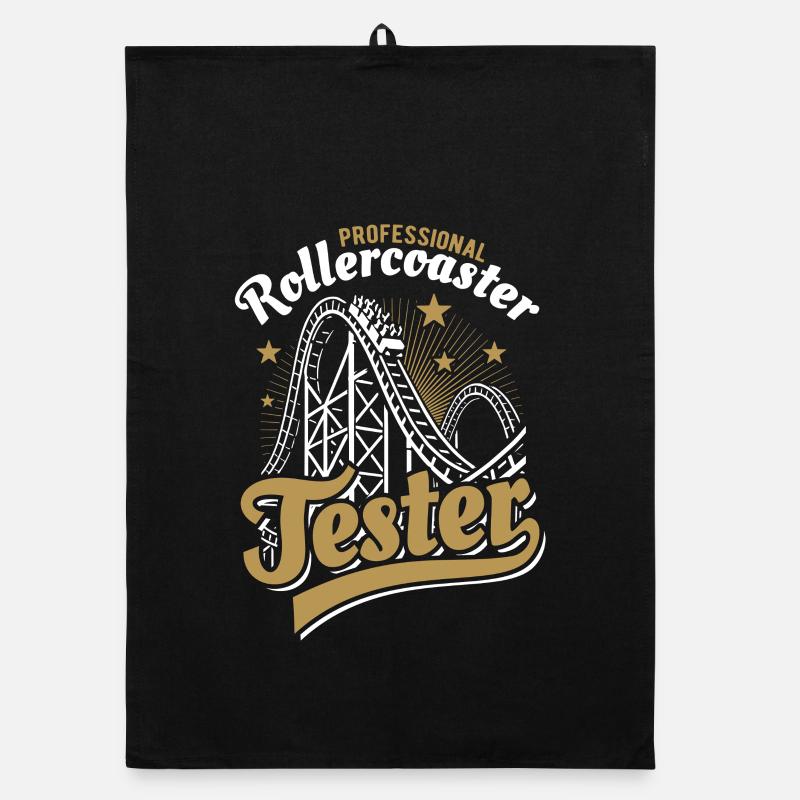 Professional Rollercoaster Tester - Organic Geschirrtuch - Schwarz